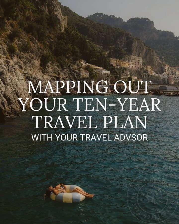 Mapping out your ten-year travel plan with your travel advisor, a swimmer on a float